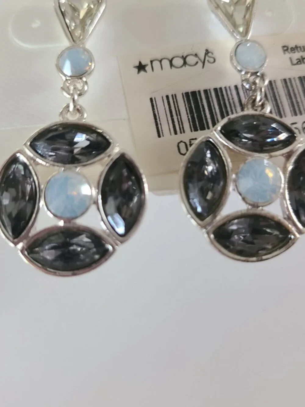 Charter Club Earrings Pierced Dangle Blue Gray